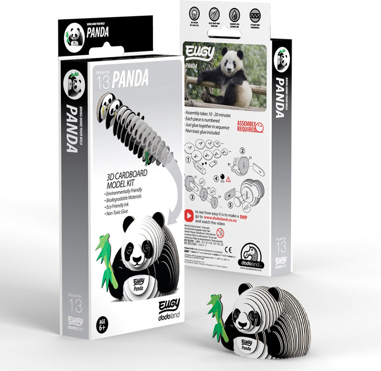 Puzzle 3D Eugy - panda - animaux sauvages - durable - collectionnez-les tous - 6 ans