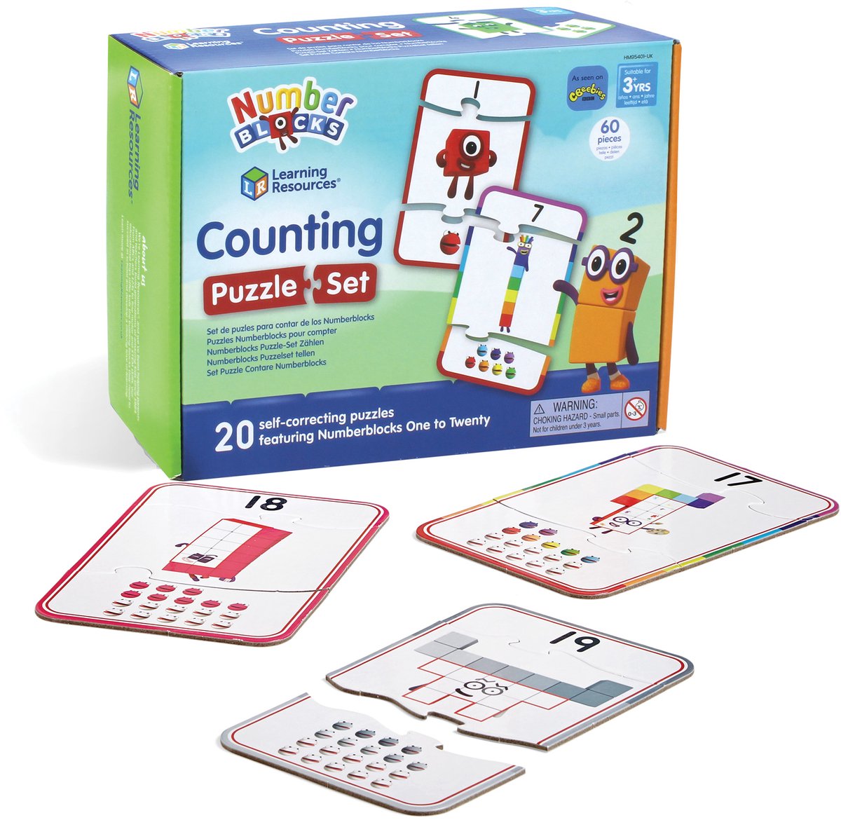 Blocs numériques de ressources d'apprentissage - ensemble de puzzles - comptage - 3+