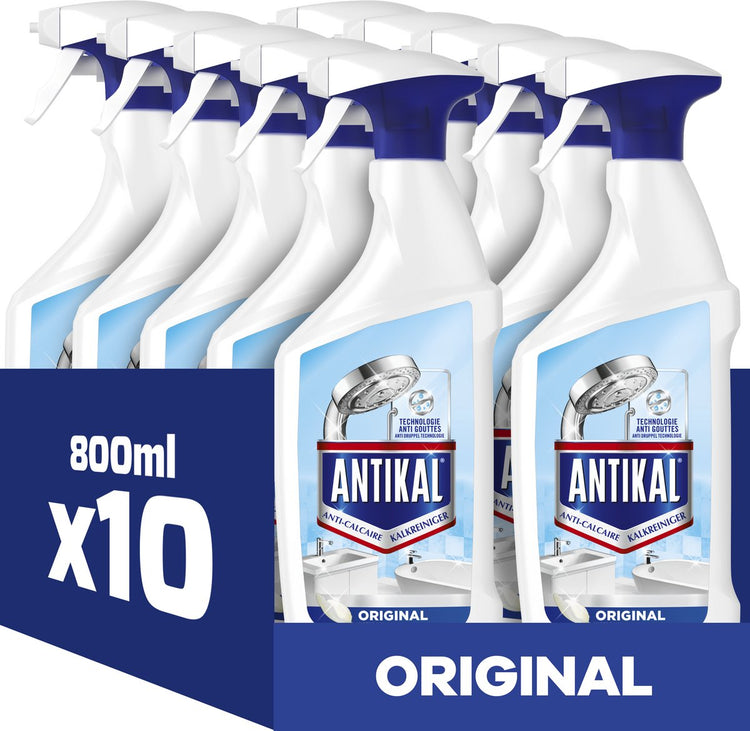 Spray original Antikal viakal - pour éliminer jusqu'à 100% du calcaire - 10 x 800 ml