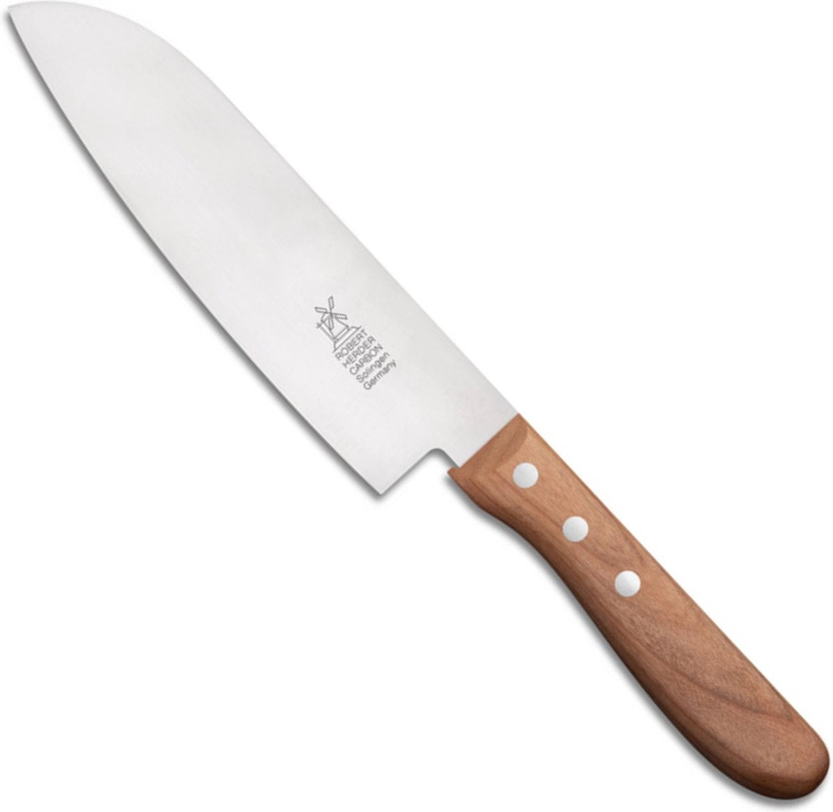 Couteau de chef Robert Shepherd Santoku - acier carbone - lame 16,5 cm - manche en cerisier