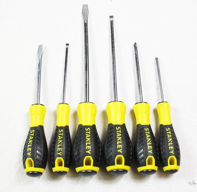Stanley essential series - jeu de tournevis - 6 pièces - acier chrome-vanadium - poignée ergonomique