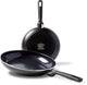 Greenpan Memphis set de poêles 2 pièces - 24 28 cm - revêtement antiadhésif sans PFA - set de poêles à induction - poêle en céramique - passe au four jusqu'à 160°c - poignées froides - noir