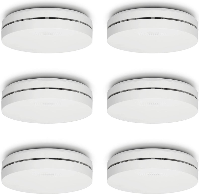 Détecteur de fumée Alecto sa300 pack de 6 - batterie 10 ans - conforme à la norme européenne EN14604 - 6 pièces