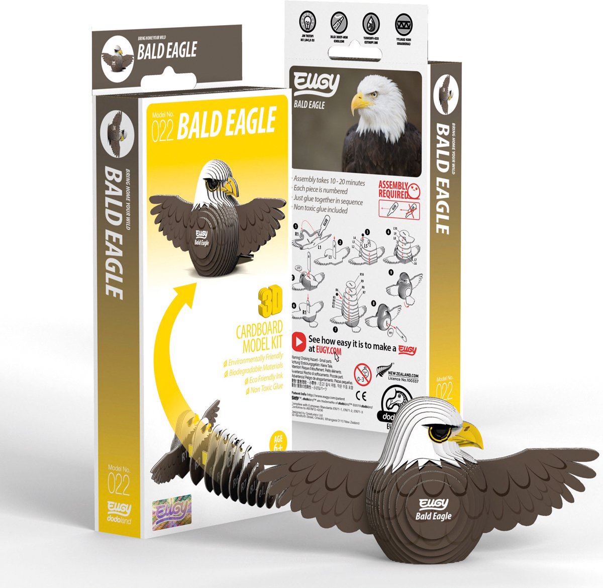 Puzzle 3D Eugy - aigle - oiseaux - durable - collectionnez-les tous - 6 ans
