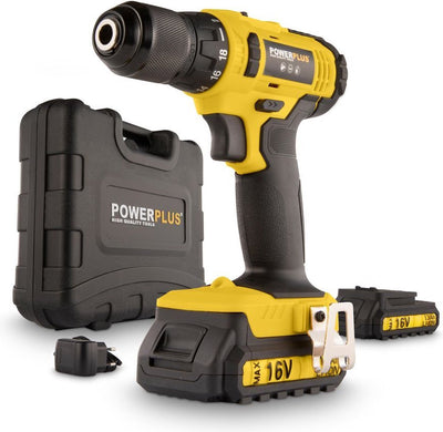 Perceuse sans fil Powerplus powx00425 - Perceuse à batterie 16 V pour bois et métal - incl. batterie, chargeur et étui