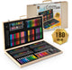 Boîte à dessin Grafix pour enfants 180 pièces - étui à colorier - dessin en couleur - convient aux enfants et aux adultes - comprenant des marqueurs, des crayons de couleur, de la peinture et plus encore