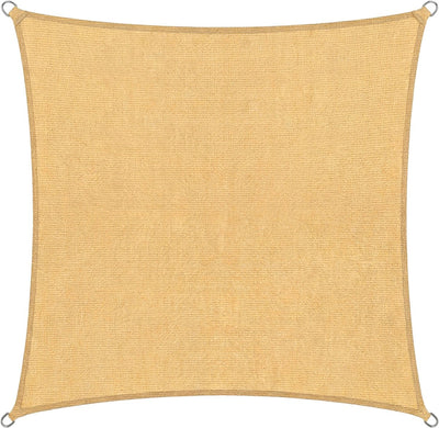 Toile d'ombrage Abbey Camp - HDPE - 4 x 4 m - sable - toile d'ombrage - anneaux en acier inoxydable - darwin-400