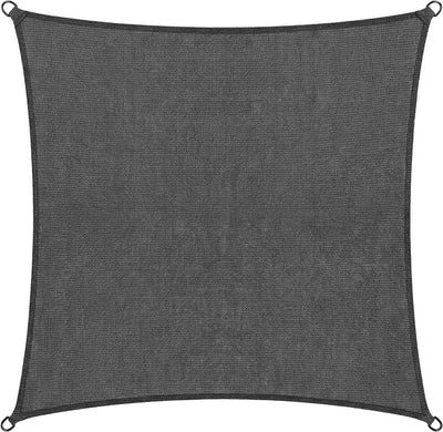 Toile d'ombrage Abbey Camp - HDPE - 4 x 4 m - gris - toile d'ombrage - anneaux en acier inoxydable - darwin-400