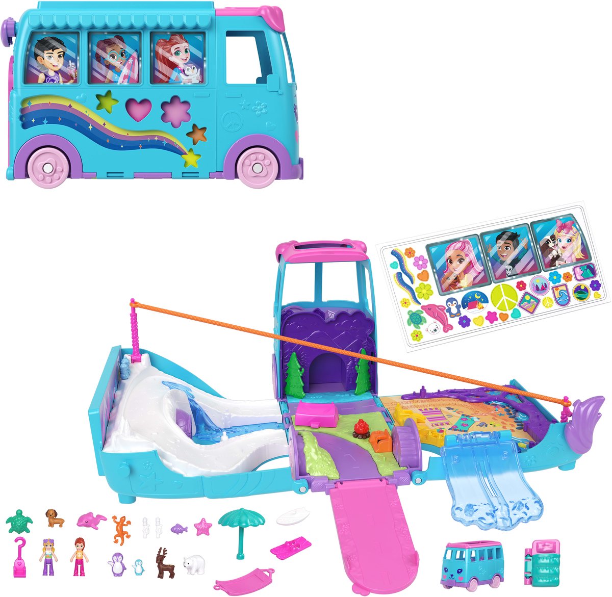 Ensemble de jeux d'aventure mobile Polly Pocket Pet Pet