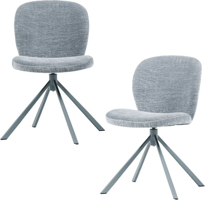 Chaises de salle à manger Woood femke - tissu chenille - bleu - lot de 2