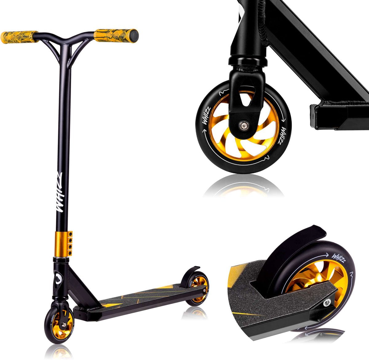 Lionelo whiz - trottinette - 110 mm - barre en T - 100 kg - pour garçons et filles - frein en acier - trottinettes pour enfants