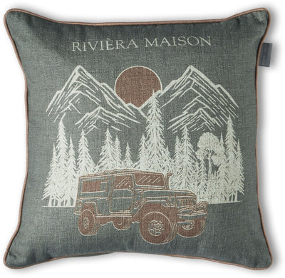 Riviera maison rivièra maison coussin road trip coussin décoratif - 45 x 45 cm - vert