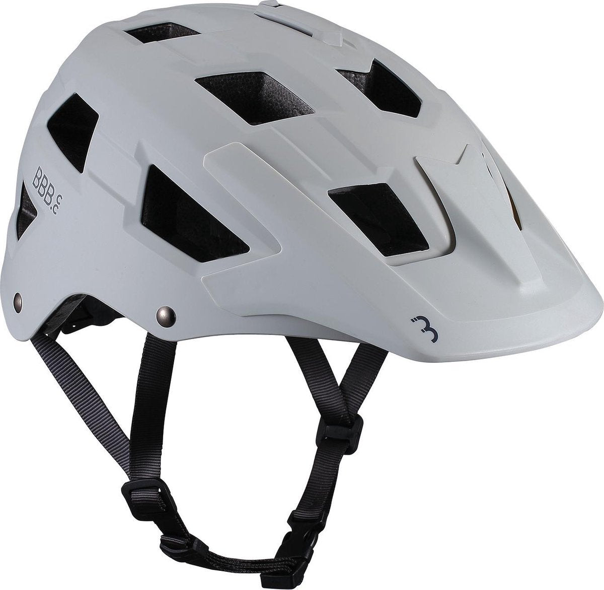 Bbb casque de cyclisme vtt nanga - avec support pour caméra ou éclairage - rembourrage lavable - casque de vélo adultes : hommes femmes - gris mat blanc - l - bhe-54