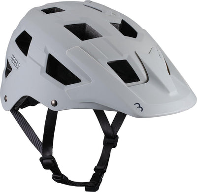 Bbb casque de cyclisme vtt nanga - avec support pour caméra ou éclairage - rembourrage lavable - casque de vélo adultes : hommes femmes - gris mat blanc - l - bhe-54