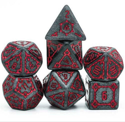 Jeu de dés Hot Games, jeu de rôle rouge Jumbo Castle, 7 pièces.