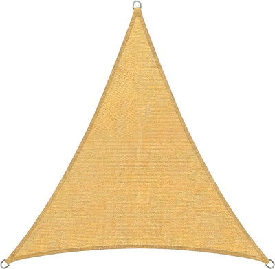 Toile d'ombrage Abbey Camp - HDPE - 3,6x3,6x3,6m - toile solaire - sable - anneaux en acier inoxydable - murcia-360