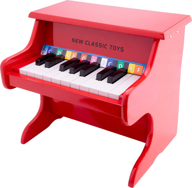 Nouveau piano jouet en bois Classic Toys ® - instrument jouet - rouge - avec livret de musique et chargeur de tonalité - à partir de 3 ans - jouer du piano pour les enfants