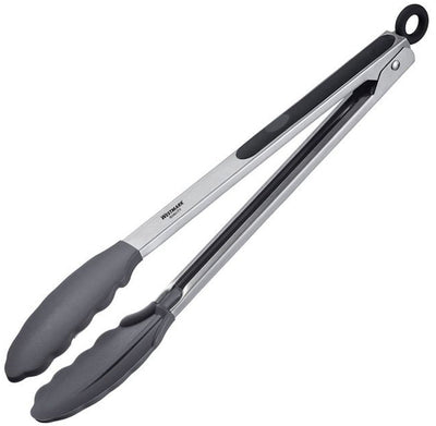 Pince de service Westmark, avec lames en silicone et poignées en caoutchouc, longueur : 34 cm, acier inoxydable plastique silicone, silicone classique maxi, argent noir, 16182270
