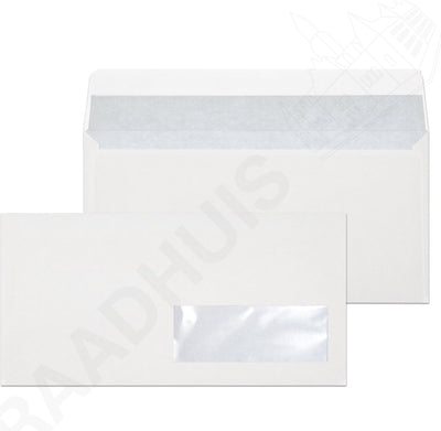 Enveloppe de service mairie dl (ea5 6) - 110x220mm - fenêtre droite - avec bande adhésive - blanc - 500 pièces - enveloppe - rd-202530