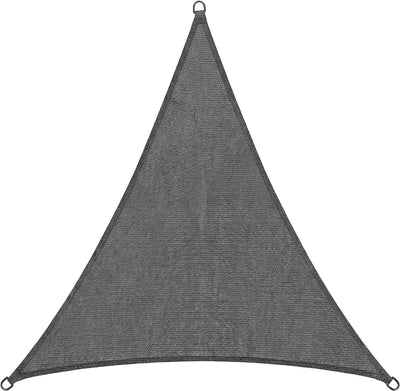 Toile d'ombrage Abbey Camp - HDPE - 3,6x3,6x3,6m - gris - toile solaire - anneaux en acier inoxydable - murcia-360