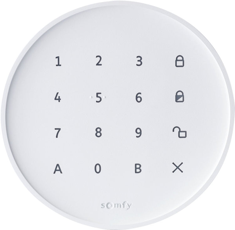 Clavier essentiel Somfy home alarm - code numérique pour allumer et éteindre le système d'alarme sans fil - recevoir une notification lorsque le code est utilisé