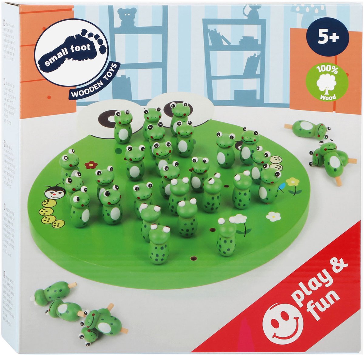 Grenouille solitaire de jeu en bois de petit pied