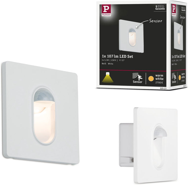 Paulmann Applique LED encastrable murale angulaire 78x78 mm 1,1w 65lm 230v 2700k blanc