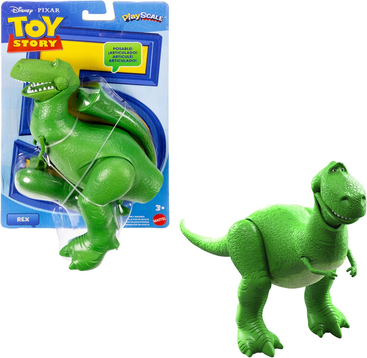 Figurine articulée Mattel Disney et Pixar Toy Story Rex - 8 articulations mobiles
