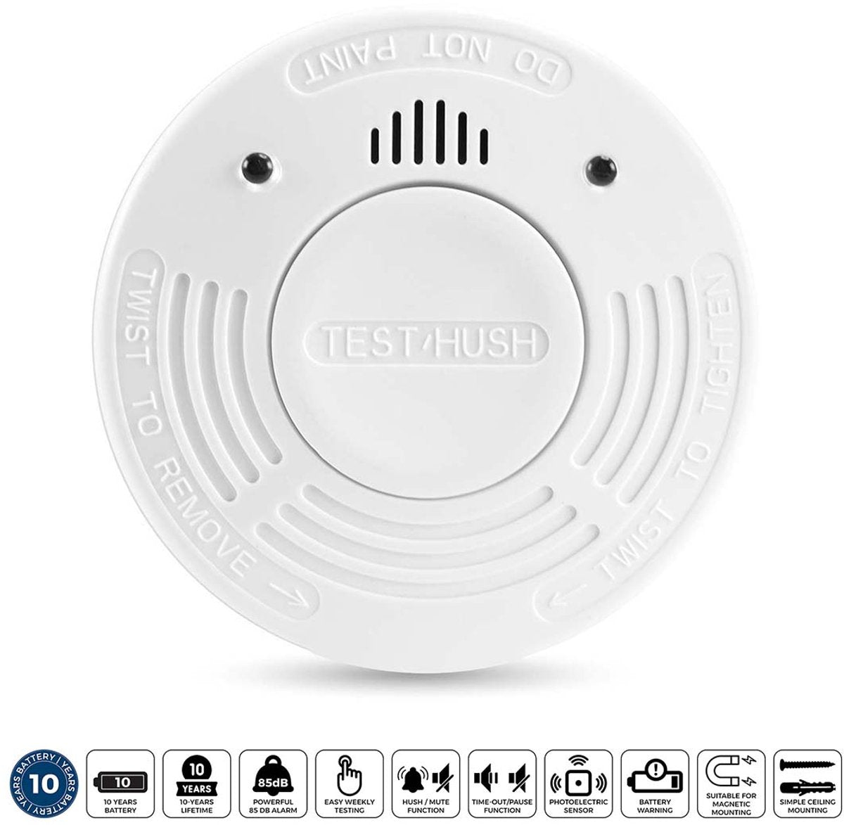 Détecteur de fumée Alecto SD1010 - détecteur d'incendie avec batterie pendant 10 ans - conforme aux normes européennes - blanc
