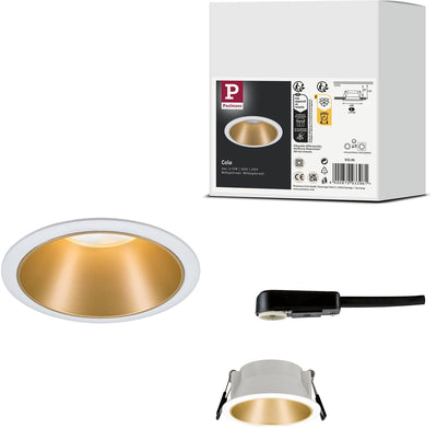 Paulmann lampe encastrable cole ronde 88 mm gu10 max. 10w 230v dimmable blanc, or mat