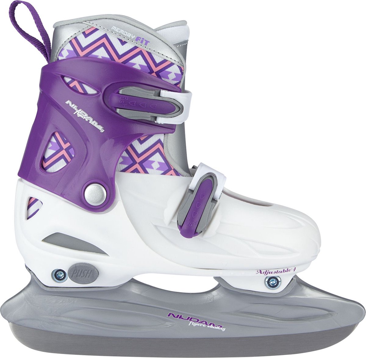 Patin artistique Nijdam - enfants - réglable - violet - taille 27-30