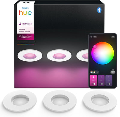 Spot encastrable pour salle de bain Philips Hue Xamento - lumière blanche et colorée - pack de 3 - blanc