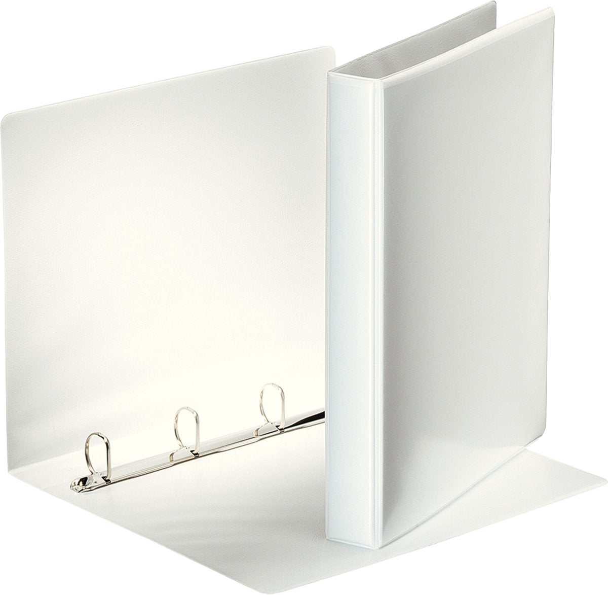 Classeur à anneaux panoramique Esselte essentials a4 - 4 anneaux - largeur de dos 44 mm - blanc