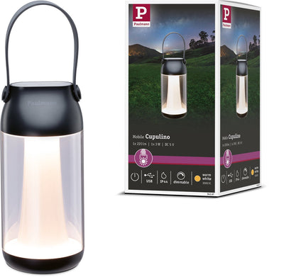 Paulmann lampe à pile batterie cupulino ip44 dimmable 3000k transparent, anthracite