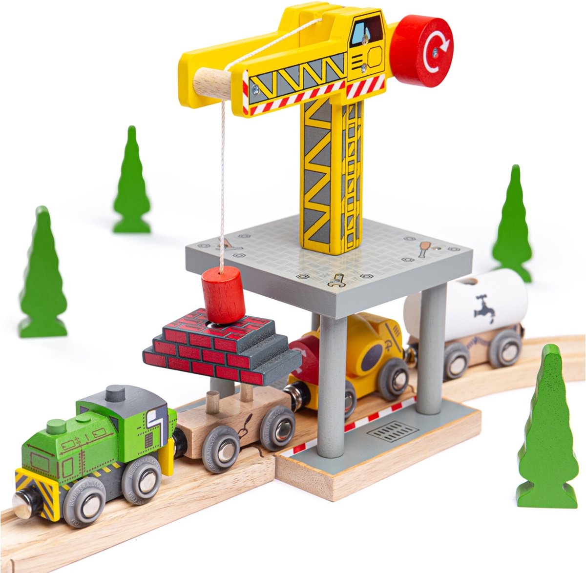 Grue à rails en bois bigjigs
