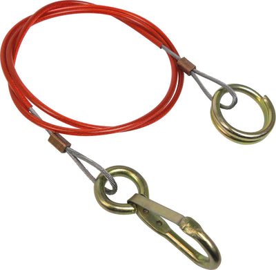 Câble de sécurité Carpoint 110 cm – pour frein à inertie – acier avec PVC – 1000n – câble de sécurité de remorque – rouge