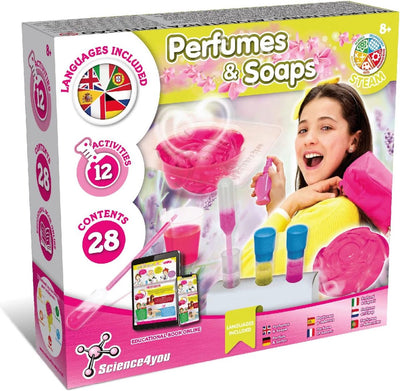 Science 4 you science4you parfums savons – kit de bricolage éducatif – 12 expériences cosmétiques avec des savons et des parfums – pour les enfants de 8 ans et plus