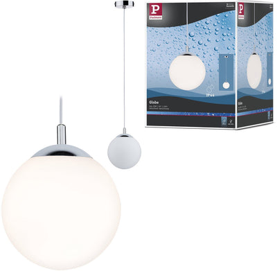 Paulmann lampe suspendue globe ip44 e27 max. 20w satiné, chrome dimmable