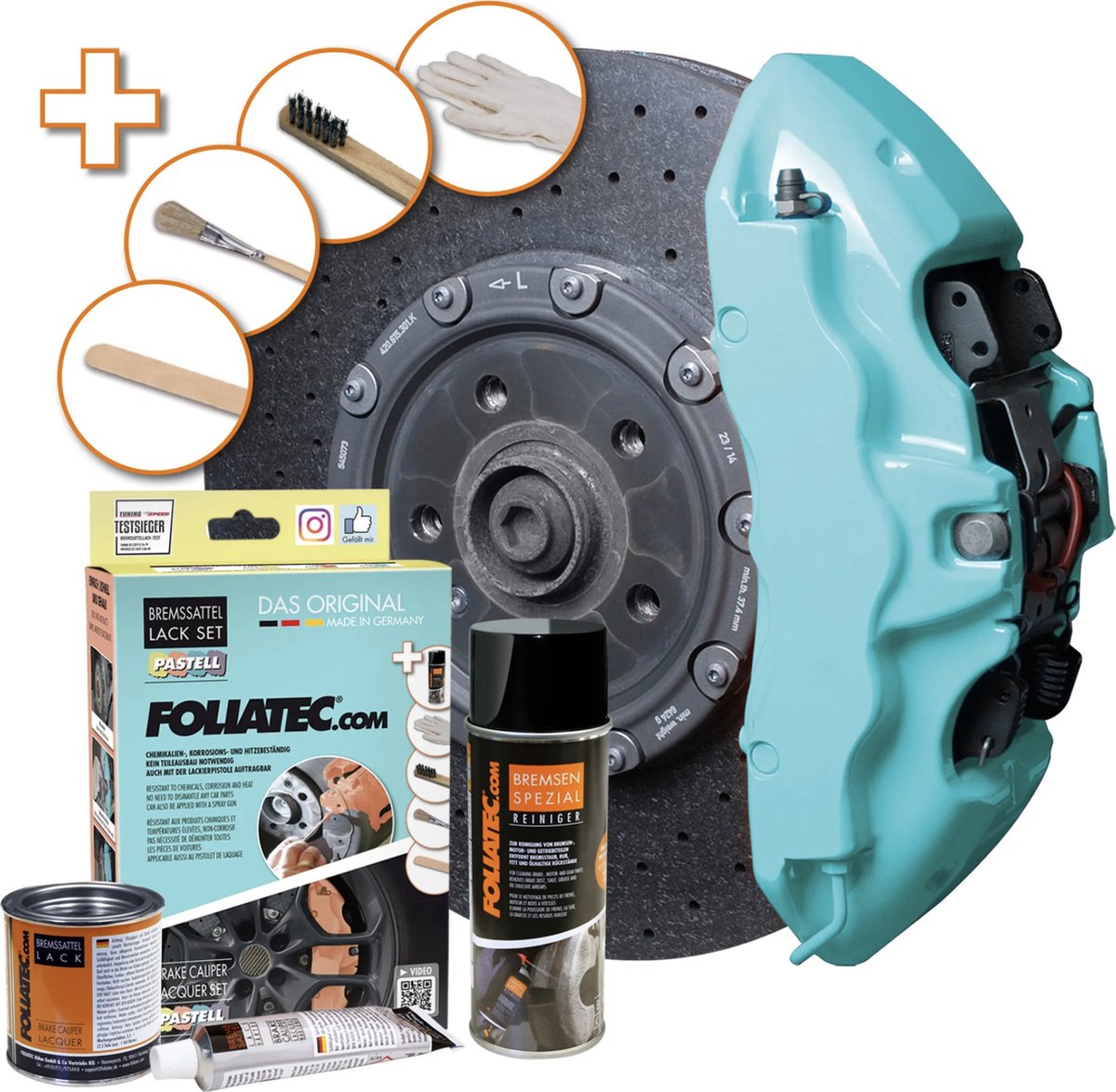 Foliatec set de peinture pour étrier de frein - menthe poivrée - 3 composants