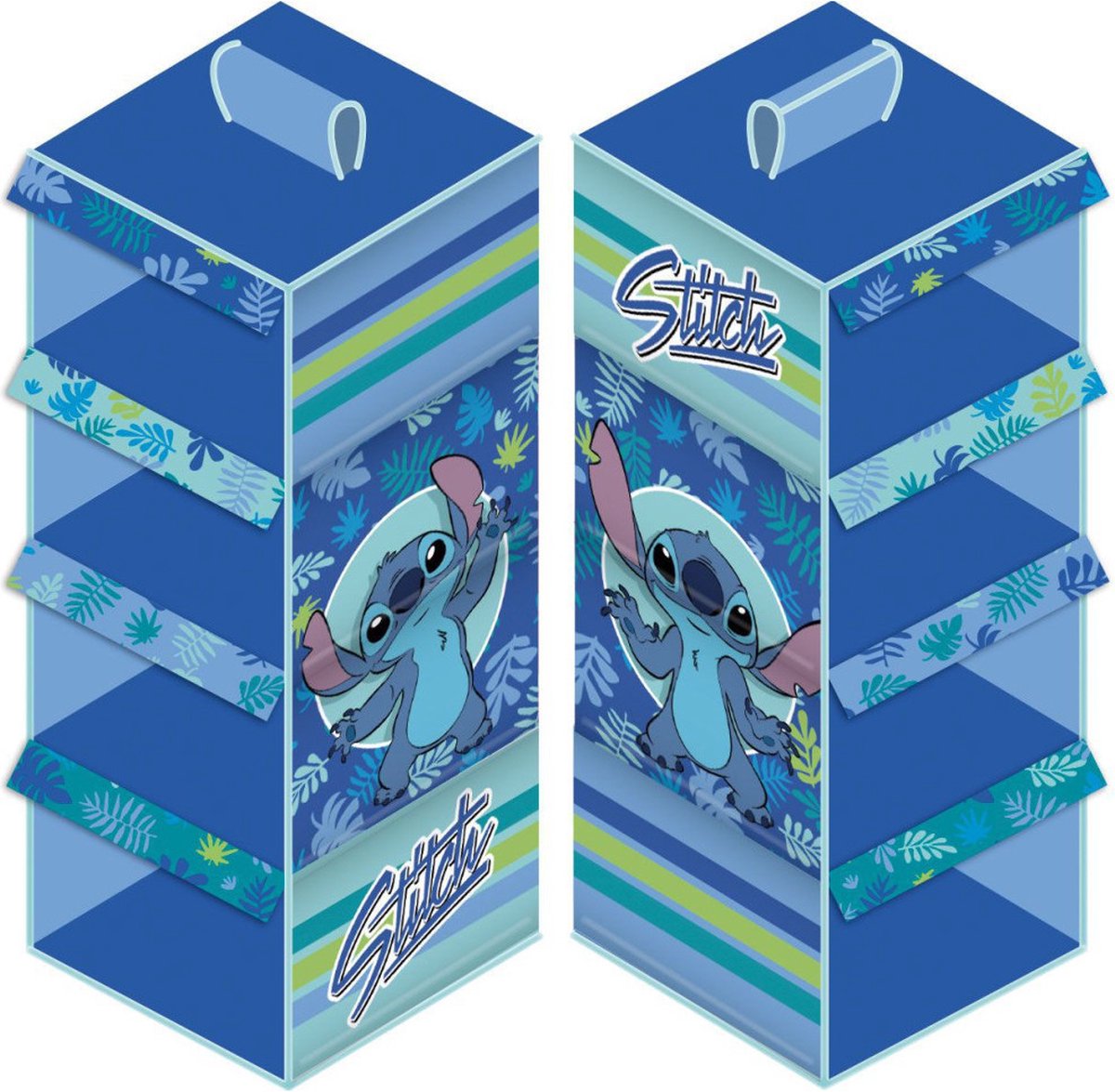 Disney Lilo Stitch Organisateur de garde-robe 4 couches bleu