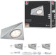 Paulmann LED set d'éclairage sous comptoir de 3 - acier brossé - 2,8W - 170 lm - 230 12v - design angulaire - éclairage armoire de cuisine sous comptoir LED