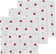 Lingettes buccales Meyco baby sweet heart - paquet de 3 - hydrophiles - rouge - 30x30cm