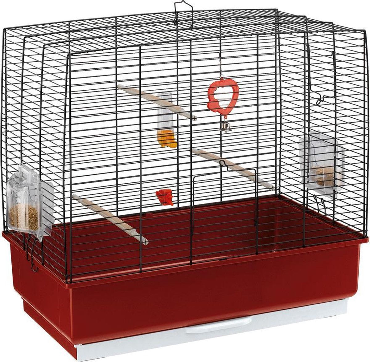 Ferplast cage à oiseaux plastique rekord 4 bordeaux noir 60x32,5x57,5 cm