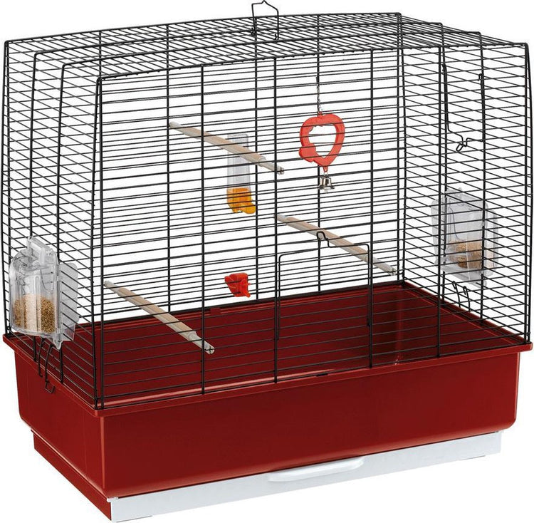 Ferplast cage à oiseaux plastique rekord 4 bordeaux noir 60x32,5x57,5 cm