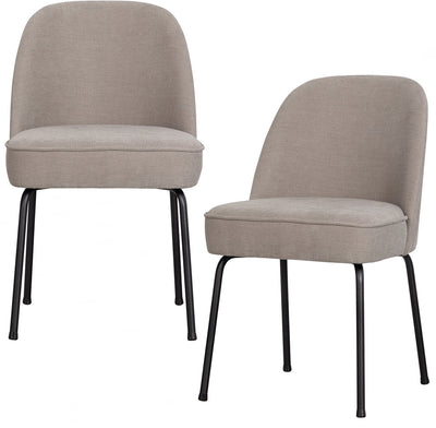 Chaises de salle à manger Woood vogue - tissu tissé - sable - lot de 2
