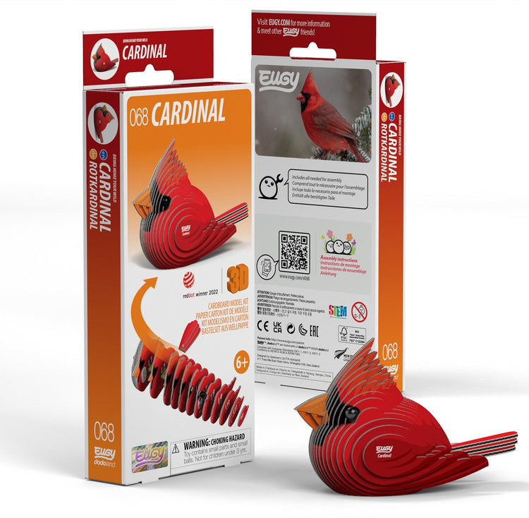 Puzzle 3D Eugy - cardinal - oiseaux - durable - collectionnez-les tous - 6 ans