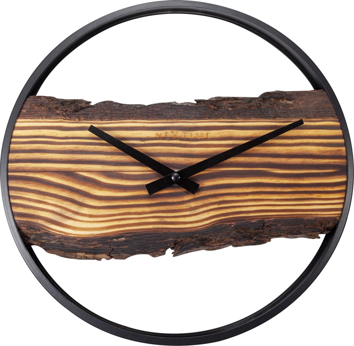 Nexttime forest – horloge murale – 30 cm – bois métal – marron – silencieuse