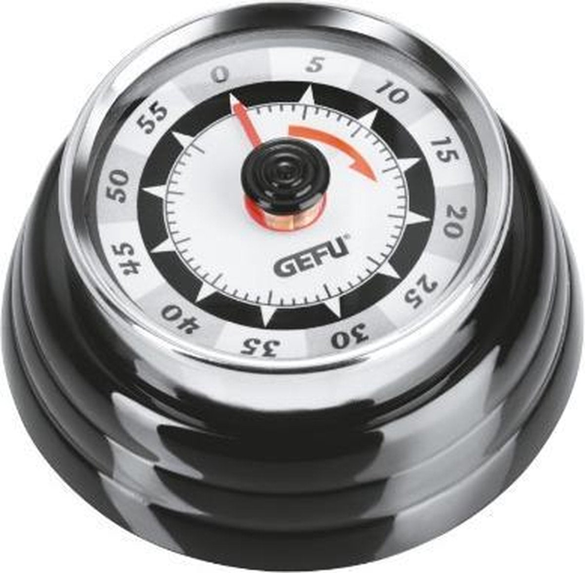 Minuterie mécanique Gefu - alarme de cuisine - noir - rétro -