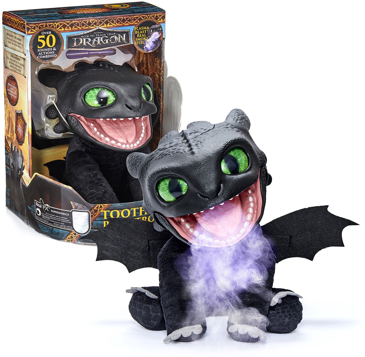 Ouah! figurine de jouet interactive Real FX - Comment apprivoiser un dragon ? 21 x 39 cm - comment dresser votre dragon - 2 ambiances httyd-1001-0