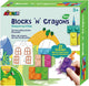 Avenir block 'n crayons - bâtiments - 12 couleurs et 3 formes de blocs - 3 pages à colorier - 3+